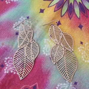 Metal Leaf Dangle Earrings